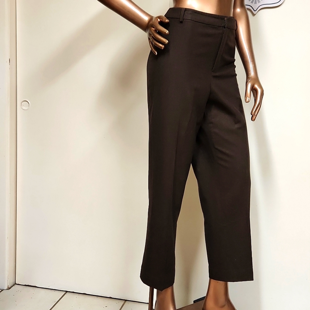 Solid Brown Wool Dress Slacks Size 8